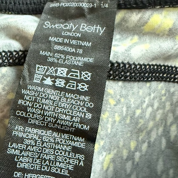 NWOT Sweaty Betty Citrus Yellow Snake Print 7/8 Length Power Legging Medium - Picture 13 of 13